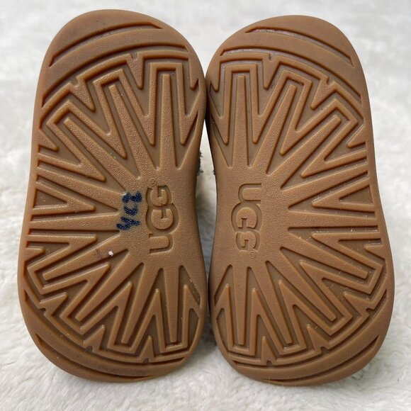 UGG Australia #1097035 Kid's Gold Tan Jorie II Suede Fur Boots Shoes Size 4/5 - Picture 6 of 10